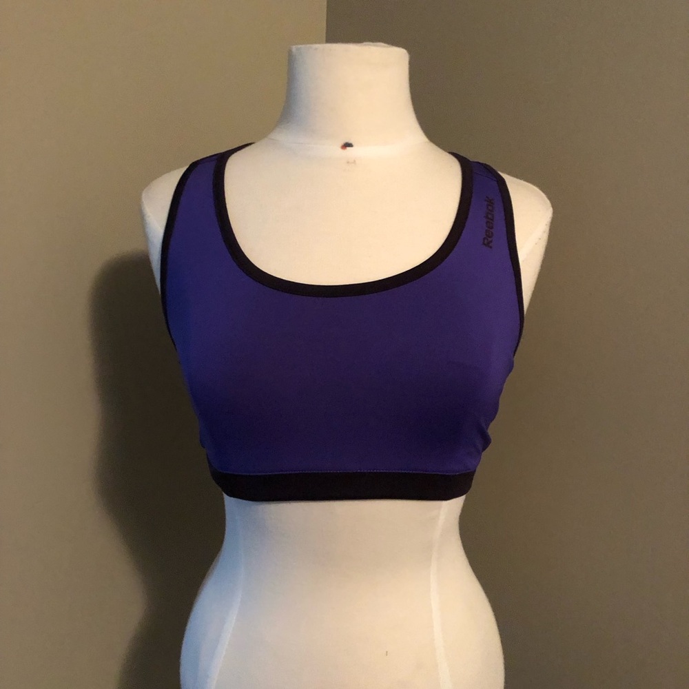 Reebok Sports Bra Black and Inigo Size Medium
